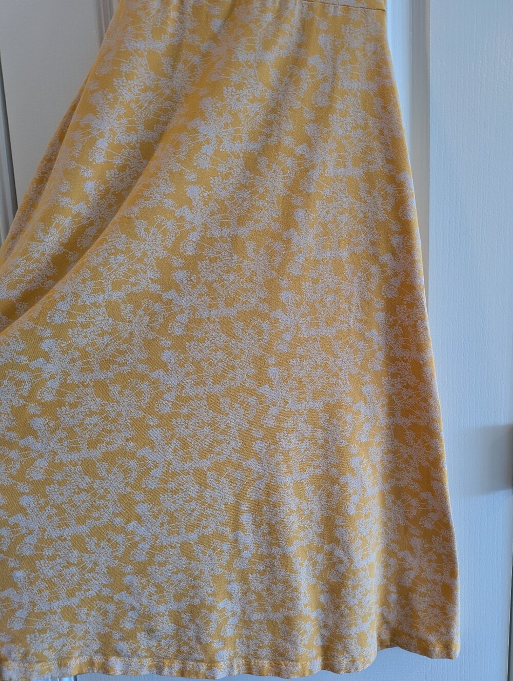 Pact Fit & Flare Midi Dress Floral Yellow White Organic Cotton Sleeveless Size S - Picture 6 of 14